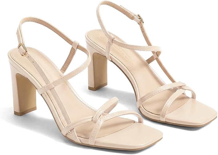 DREAM PAIRS Women's Chunky Block Strappy Heeled Sandal