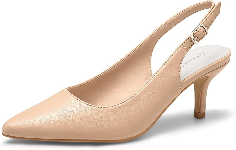 DREAM PAIRS Women's Slingback Kitten Heel Pump