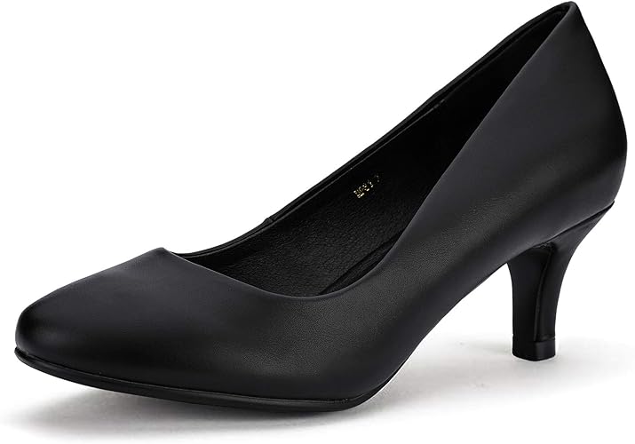 IDIFU Women's Classic Low Heels Dress Pumps 2 Inch Kitten Heel