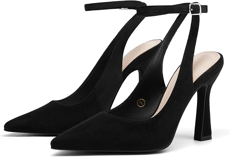 IDIFU Women's Pointed Toe Kitten Heel Pumps